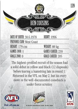 2009 Select AFL Pinnacle #139 Ben Cousins Back